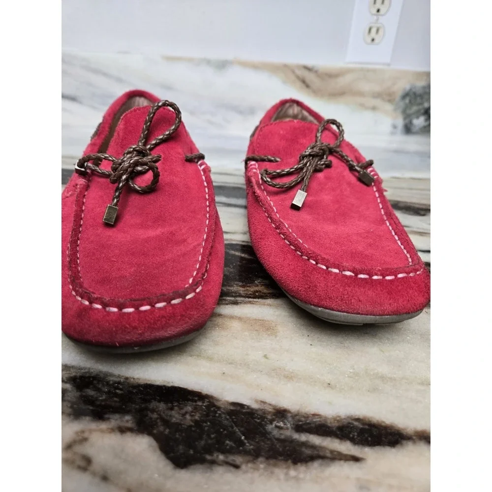 Alfani Trevor Men's Red Suede Leather Driving Moccasins Loafers Shoes Size 9.5 M